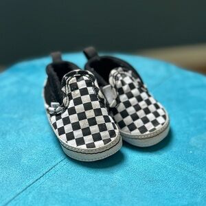 Vans black and white checkered crib shoes